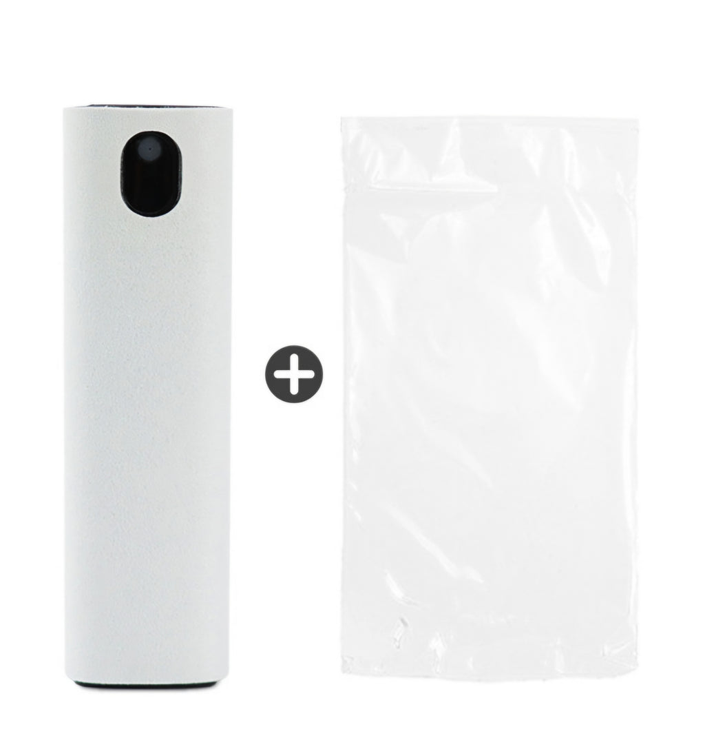 Spray nettoyant pour écran 2 en 1 - Microfibre intégrée & rechargeable