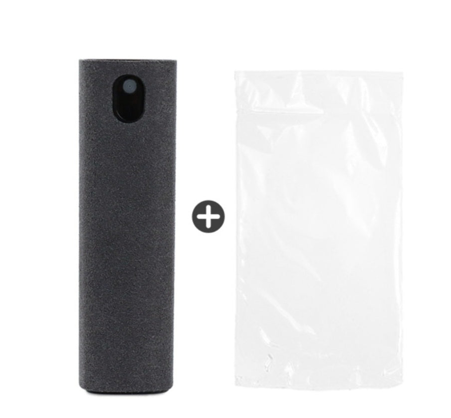Spray nettoyant pour écran 2 en 1 - Microfibre intégrée & rechargeable