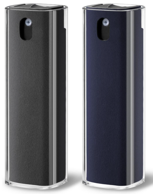 Spray nettoyant pour écran 2 en 1 - Microfibre intégrée & rechargeable