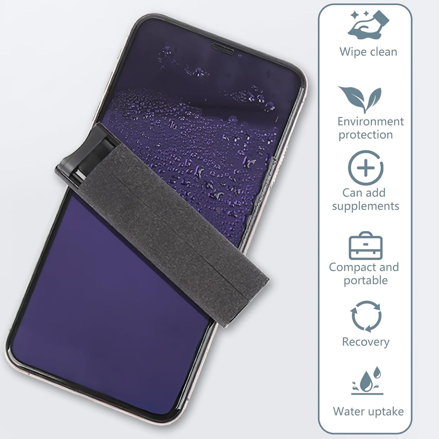 Spray nettoyant pour écran 2 en 1 - Microfibre intégrée & rechargeable